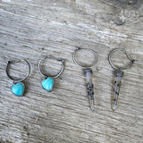 Amazonite Heart Hoop Earrings