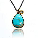Royston Turquoise Necklace with Sapphire Charm