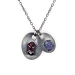 brushed silver and gemstone necklace