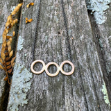 Three in a Row Necklace - Gold and Silver