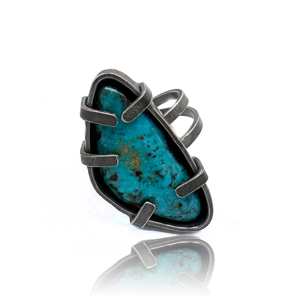 Viking Turquoise Ring - size 9 – bethaimeejewelry