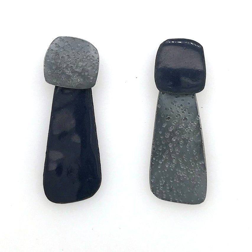 silver and enamel earrings