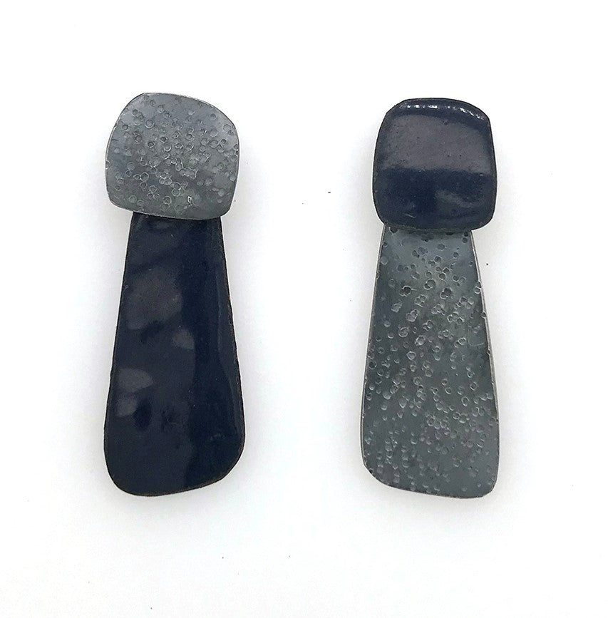 silver and enamel earrings