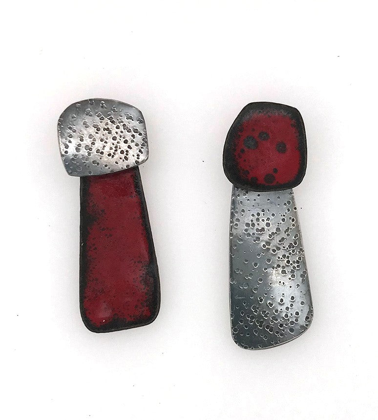 silver and enamel earrings